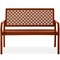 Best Choice Products Indoor Outdoor Steel Garden Bench w/ Geometric Backrest, Foot Levelers